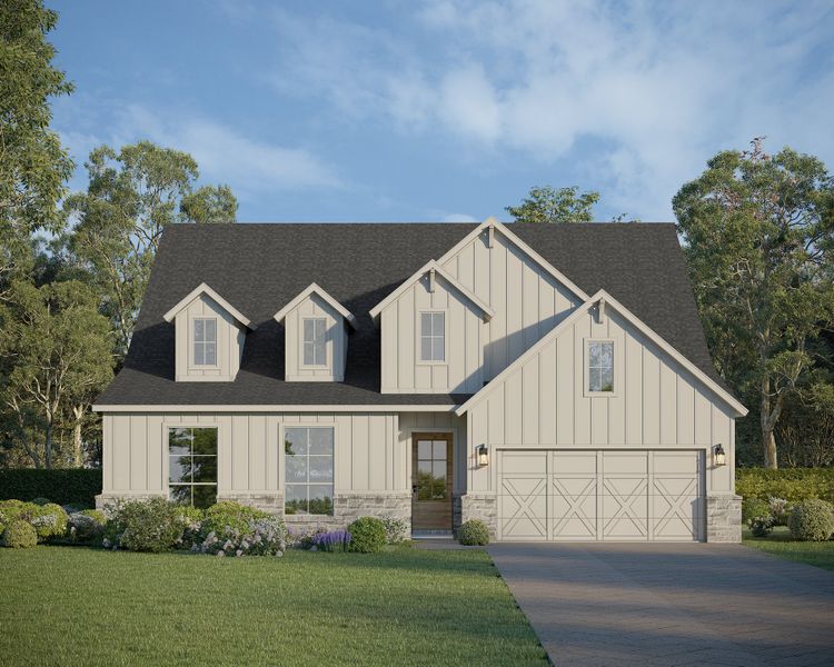 Plan 1623 Elevation E w/ Stone Plan 1623 Elevation E w/ Stone