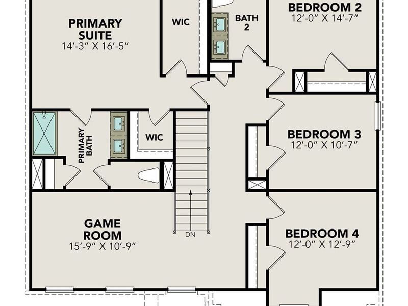 2D floor plan layout of this home in Hannah Heights, Seguin, TX (Image 5).