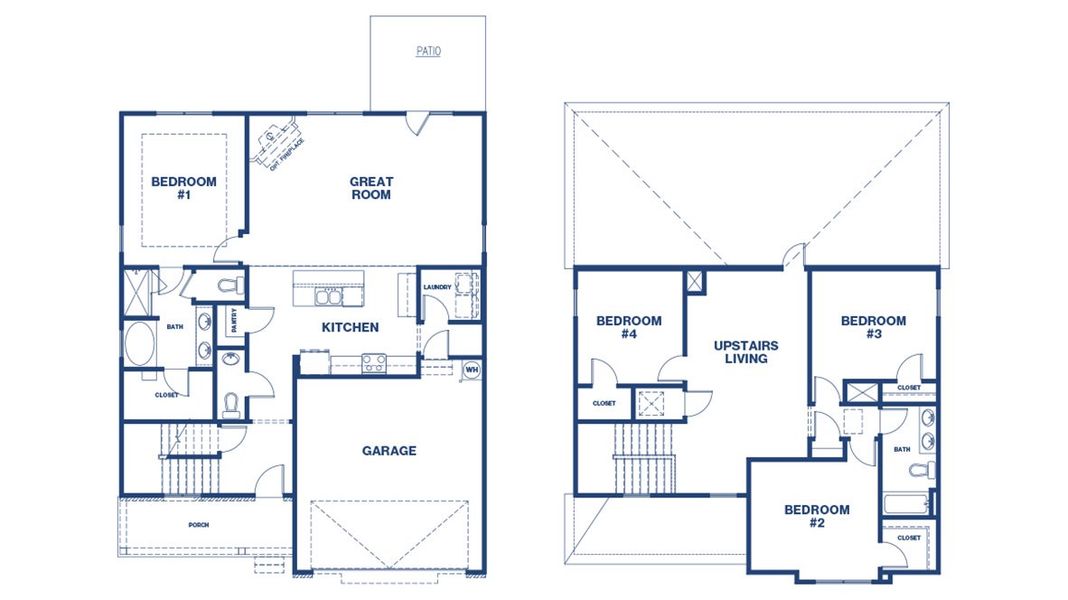 2D floor plan layout for the Belfort by D.R. Horton in Teamon Pointe, Griffin, GA (Image 3). 2D floor plan layout for the Belfort by D.R. Horton in Teamon Pointe, Griffin, GA (Image 3).