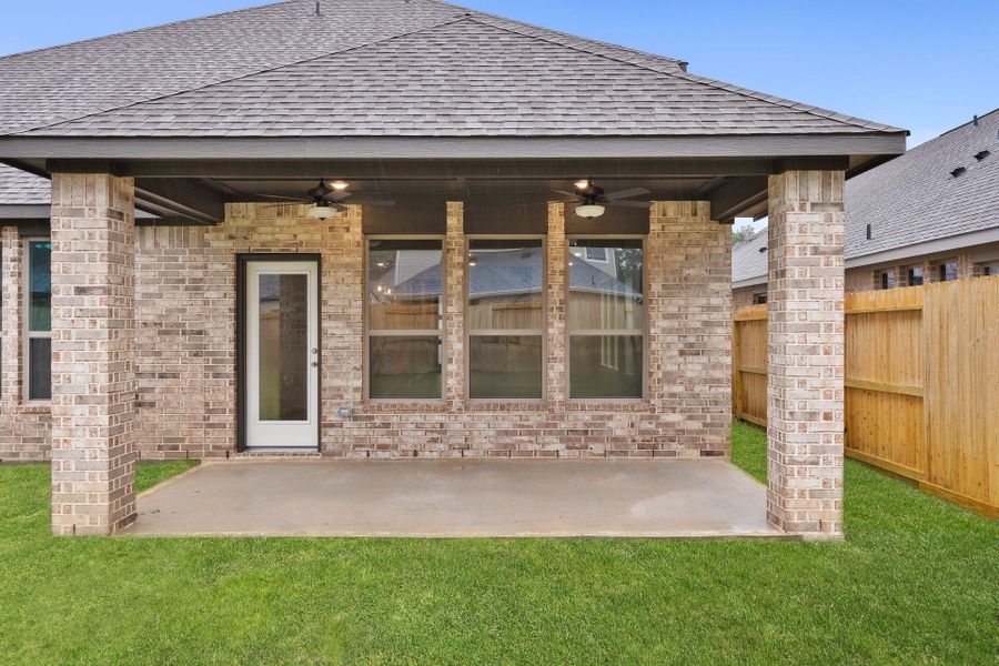 Exterior details and patio area of a home in The Highlands, Porter (Image 3). Exterior details and patio area of a home in The Highlands, Porter (Image 3).