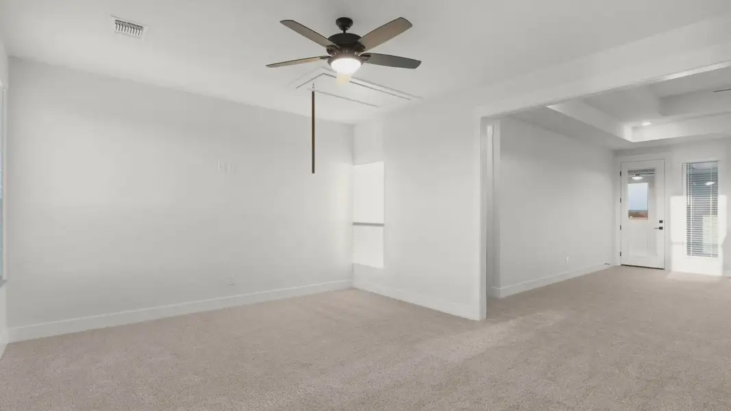 Representative unfurnished interior of a home built from the Merritt by Chesmar Homes in Feathergrass, Florence (Image 36).