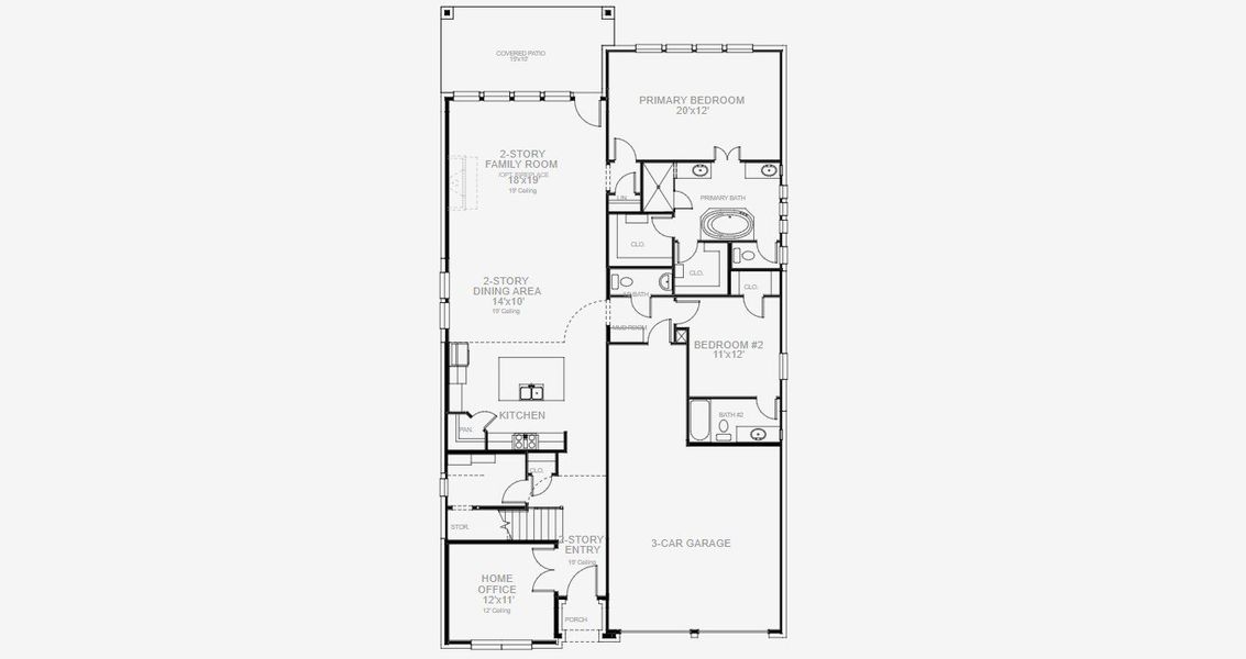 2D floor plan layout of this home in Mosaic 50', Celina, TX (Image 3). 2D floor plan layout of this home in Mosaic 50', Celina, TX (Image 3).