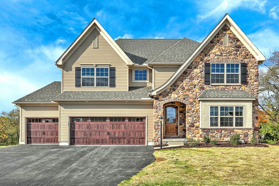 Representative exterior photo of a completed home built from the Covington by Keystone Custom Homes in McLean South Shore, Belmont, NC (Image 17).