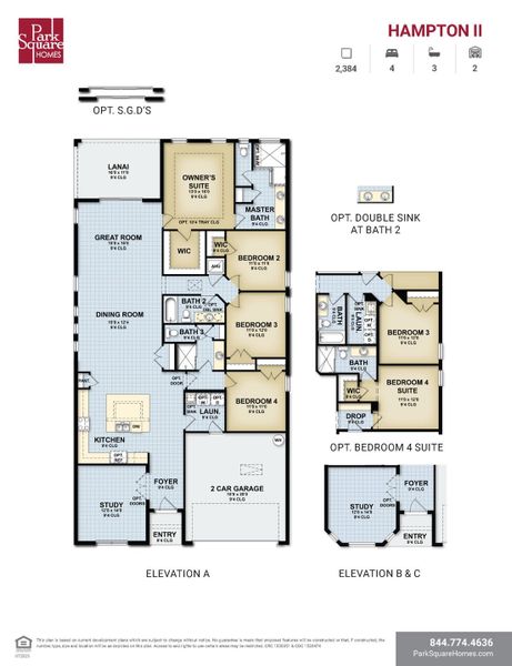 2D floor plan layout for the Hampton II by Park Square Residential in Leela Reserve, Tavares, FL (Image 3). 2D floor plan layout for the Hampton II by Park Square Residential in Leela Reserve, Tavares, FL (Image 3).