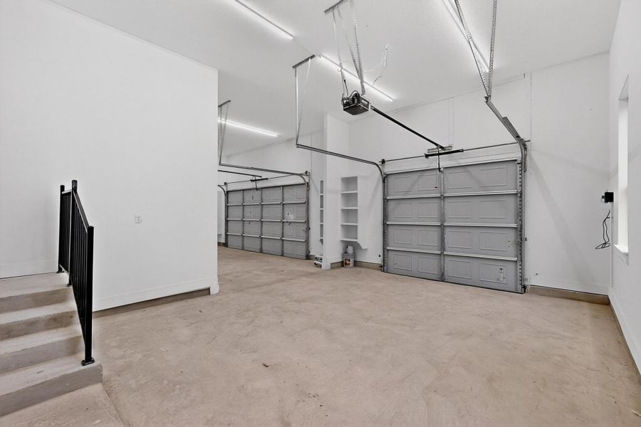 Garage with a garage door opener Garage with a garage door opener