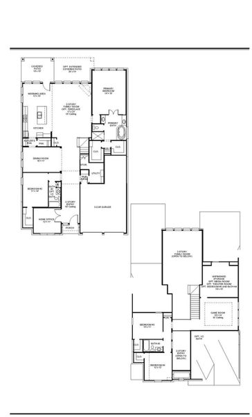 2D floor plan layout of this home in Cross Creek West 55', Fulshear, TX (Image 2). 2D floor plan layout of this home in Cross Creek West 55', Fulshear, TX (Image 2).