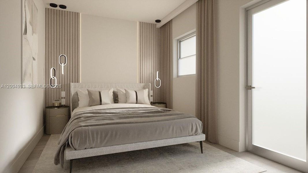 Furnished interior view inside a new home in , Miami Beach (Image 5).