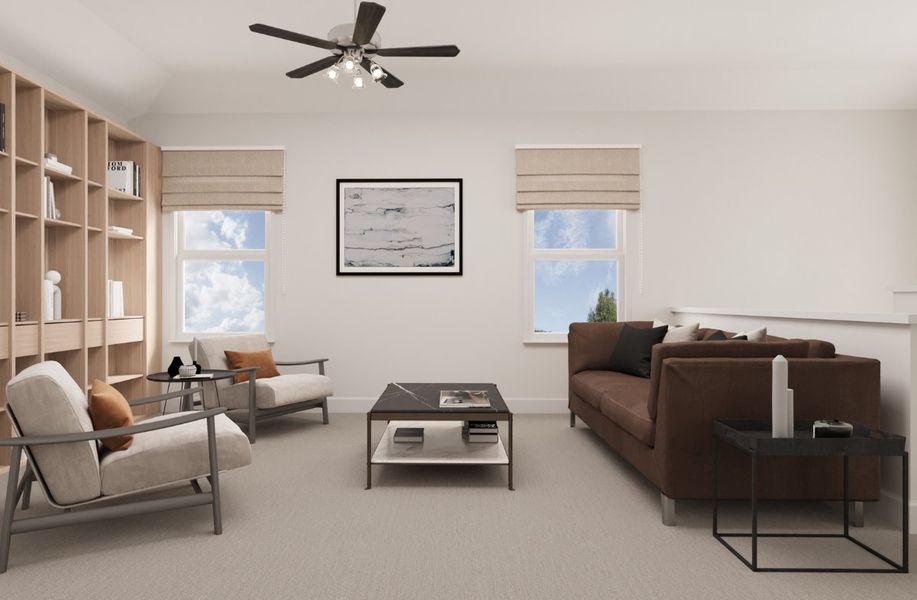 Representative furnished interior of a home built from the Conroe by Beazer Homes in Waterbend, Euless (Image 8).