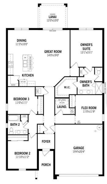2D floor plan layout of this home in Tradition - Cadence, Port St. Lucie, FL (Image 5).