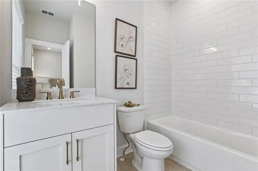 Bathroom with shower / bath combination, vanity ~ Photos shown are of previously finished home and for viewing purpose only ~ Bathroom with shower / bath combination, vanity ~ Photos shown are of previously finished home and for viewing purpose only ~