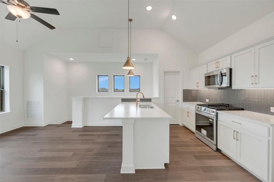 Furnished interior view inside a new home in Riceland - Enclave Row Collection, Mont Belvieu (Image 4).