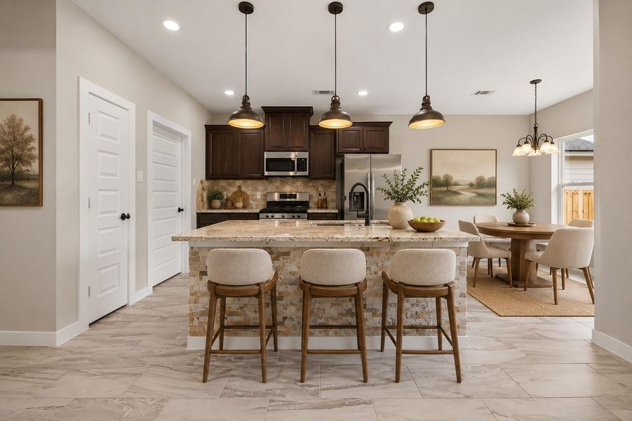 Furnished interior view inside a new home in , Cleveland (Image 9).