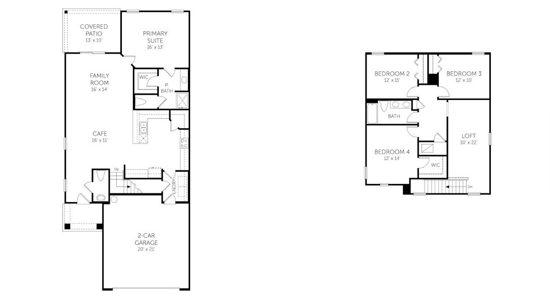2D floor plan layout for the Springfield II - 40' Homesites by Dream Finders Homes in Diamond Springs, Jacksonville, FL (Image 5).