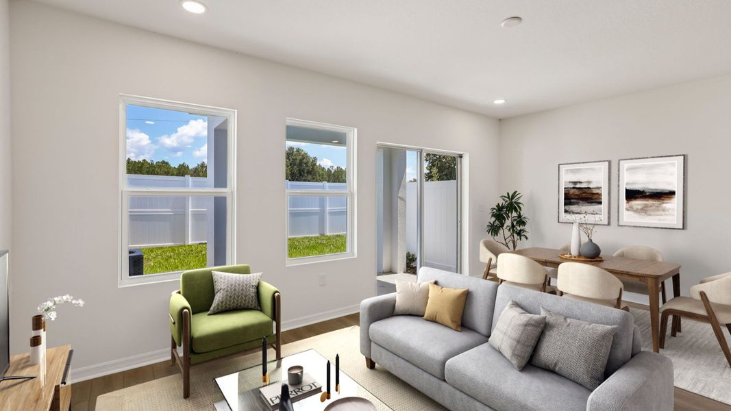 The Virtually Staged Living and Dining Room