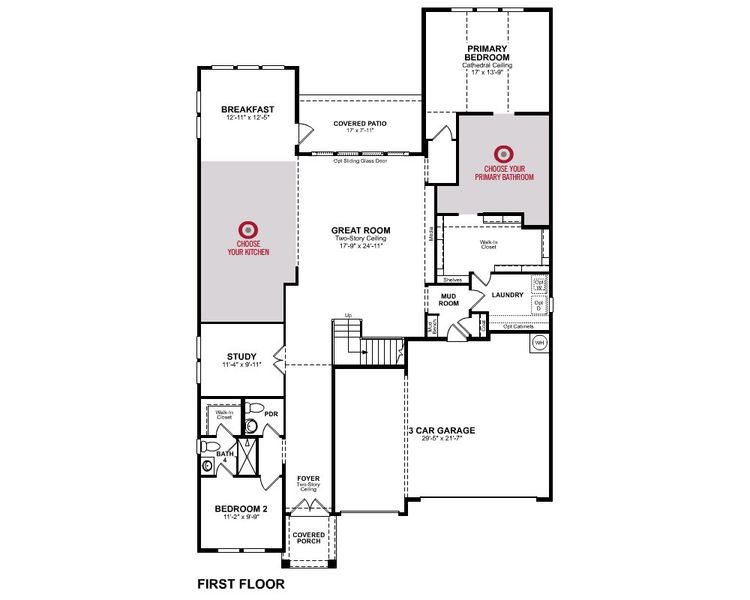 2D floor plan layout for the Northcliffe by Beazer Homes in Heath Golf and Yacht Club, Heath, TX (Image 3).