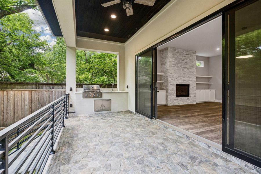 Exterior details and patio area of a home in , Houston (Image 3).
