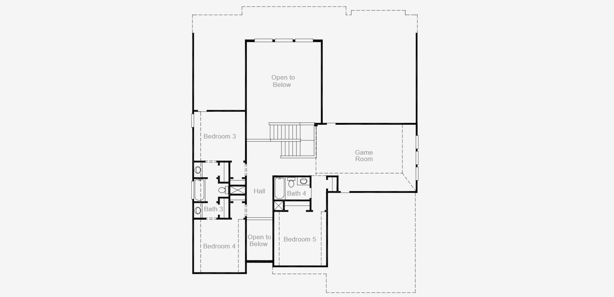 2D floor plan layout of this home in Lariat, Liberty Hill, TX (Image 6).