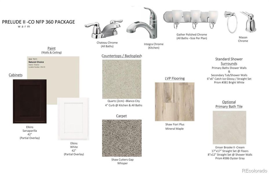 Sample of building materials used in homes in Floret Collection at Parkdale Commons, Erie (Image 28).