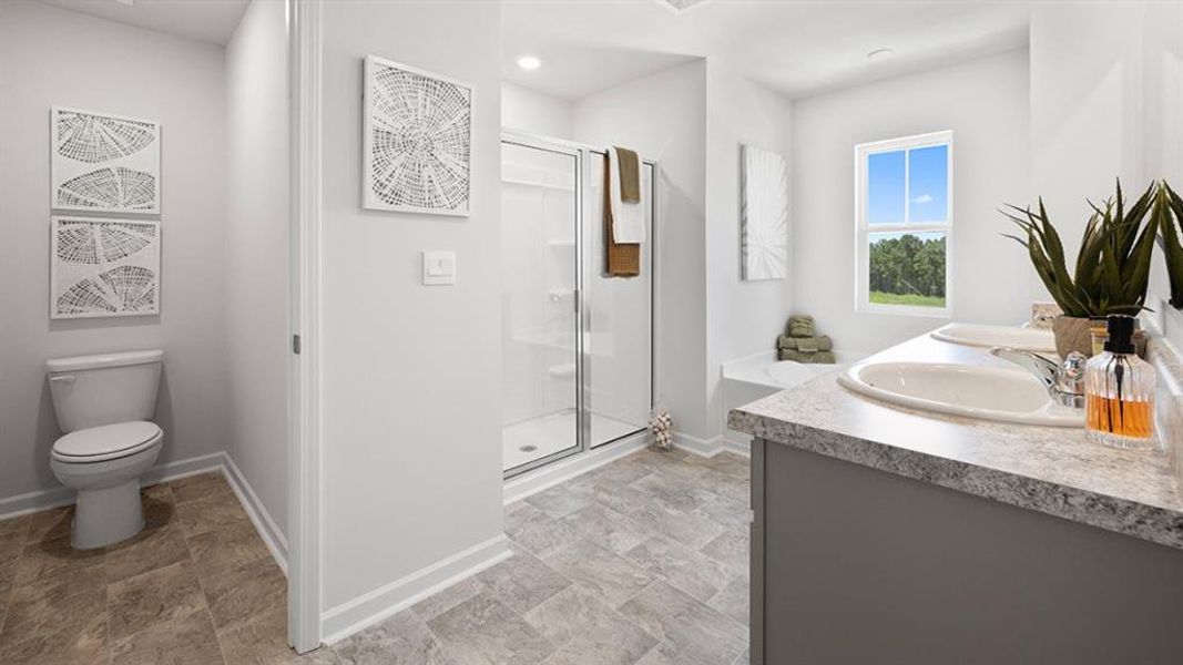 Furnished interior view inside a new home in Oaks at Cedar Grove, Fairburn (Image 11).