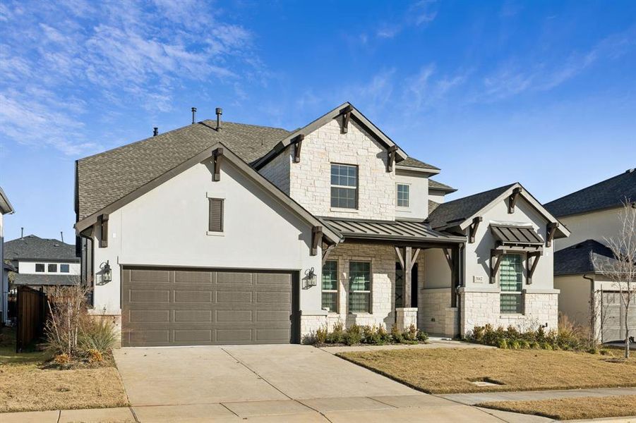 Front exterior of a new home in , Copper Canyon, TX, highlighting curb appeal (Image 25).