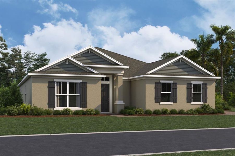Front exterior of a new home in Willow Run, Apopka, FL, highlighting curb appeal (Image 17). Front exterior of a new home in Willow Run, Apopka, FL, highlighting curb appeal (Image 17).