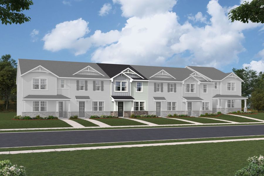 Representative exterior photo of a completed home built from the Shelby by Mattamy Homes in The Townes at Westfall, Gastonia, NC (Image 23).