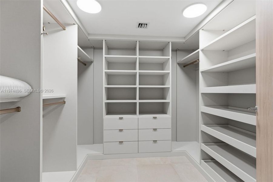 One of many walk in closets