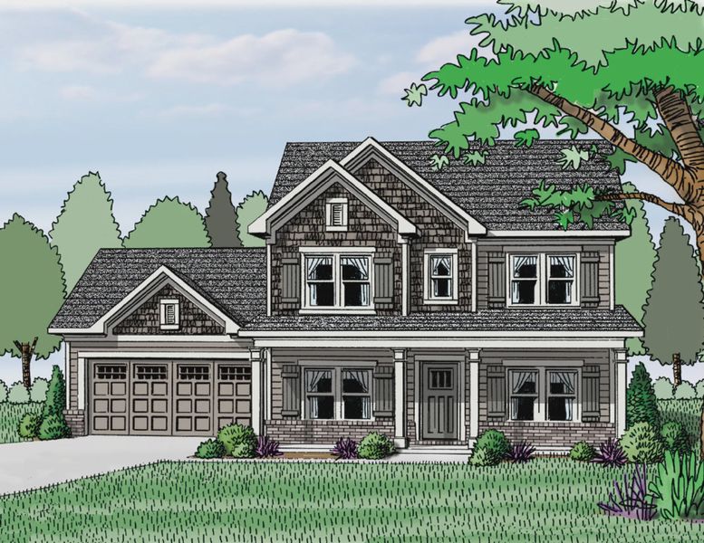 Exterior rendering of this home design in Woodland Hills, Loganville, GA (Image 4).