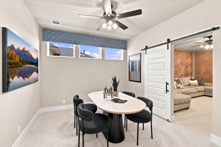 Representative furnished interior of a home built from the Jonestown by Scott Felder Homes in Esperanza, Boerne (Image 22).