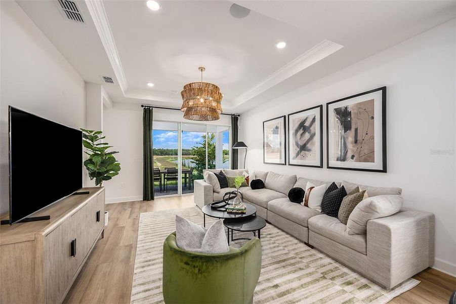 Furnished interior view inside a new home in Esplanade at Wellen Park, Englewood (Image 3).