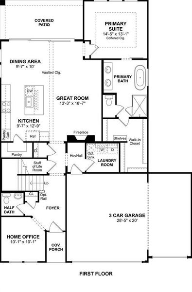 2D floor plan layout of this home in Gateway Parks, Forney, TX (Image 2).
