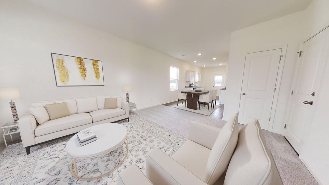 Furnished interior view inside a new home in Crossing at Givhans, Ridgeville (Image 4).