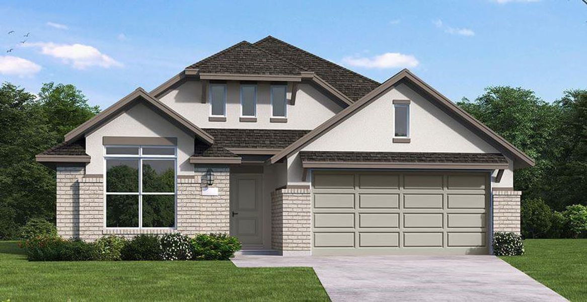 Front exterior of a new home in , Spring, TX, highlighting curb appeal (Image 1).