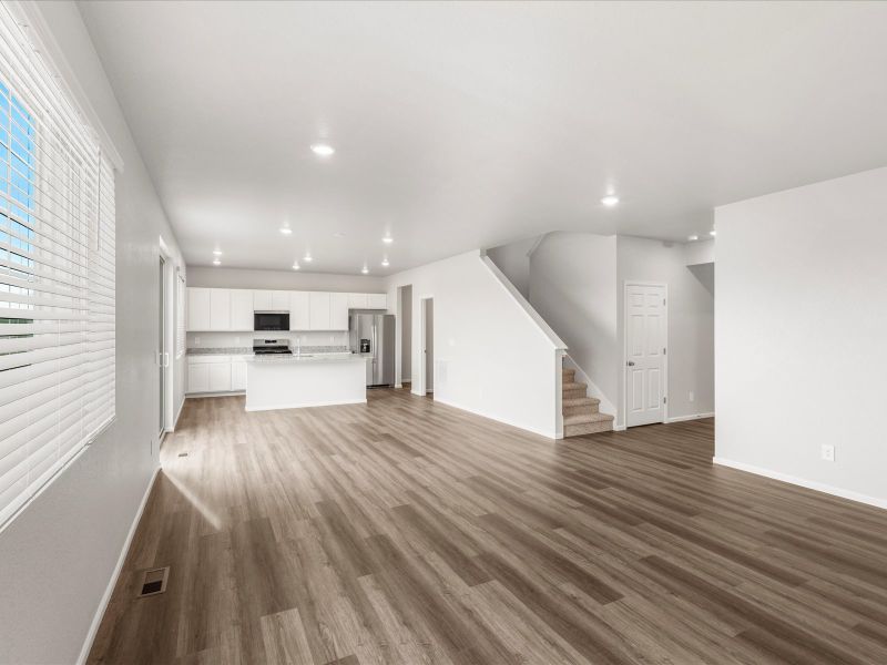 Spacious, unfurnished interior of a new home in Buffalo Highlands: The Canyon Collection, Commerce City (Image 8). Spacious, unfurnished interior of a new home in Buffalo Highlands: The Canyon Collection, Commerce City (Image 8).