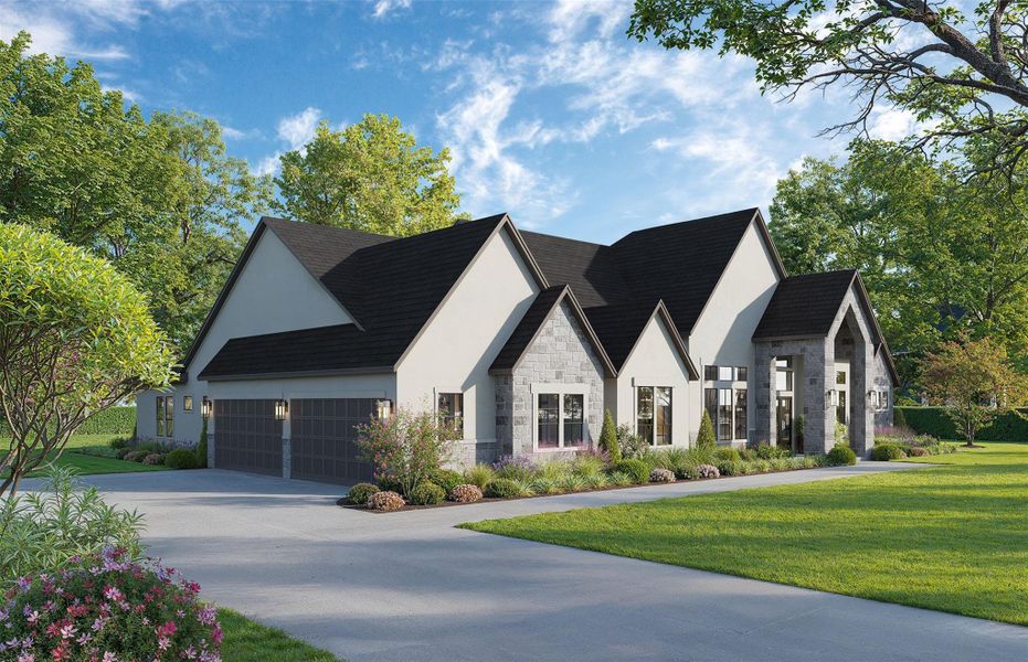 Front exterior of a home in the Tealpointe Lake Estates community, located in Tomball, TX (Image 10). Front exterior of a home in the Tealpointe Lake Estates community, located in Tomball, TX (Image 10).