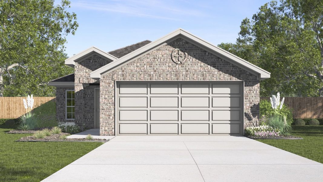 Front exterior of a new home in Elevon, Lavon, TX, highlighting curb appeal (Image 1). Front exterior of a new home in Elevon, Lavon, TX, highlighting curb appeal (Image 1).