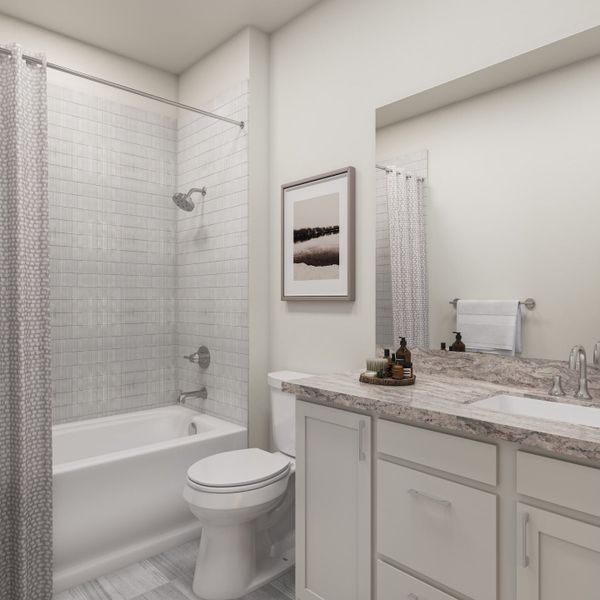Representative furnished interior of a home built from the Salerno by Tri Pointe Homes in Woodson’s Reserve, Spring (Image 8).