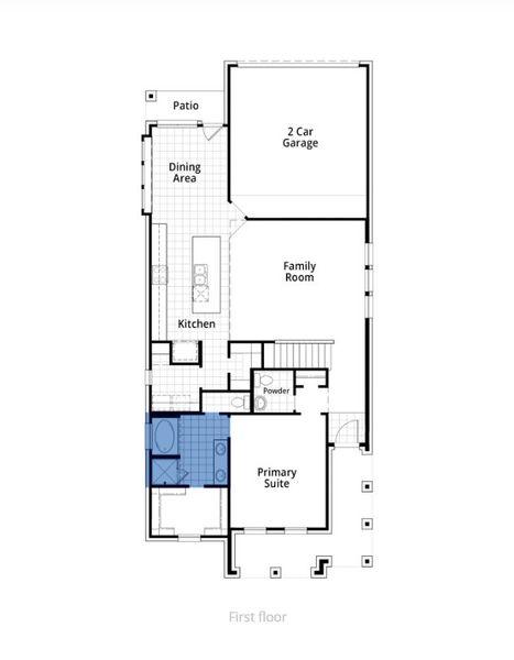 2D floor plan layout for the Kimberley Plan by Highland Homes in Goodland: 40ft. lots, Midlothian, TX (Image 19).