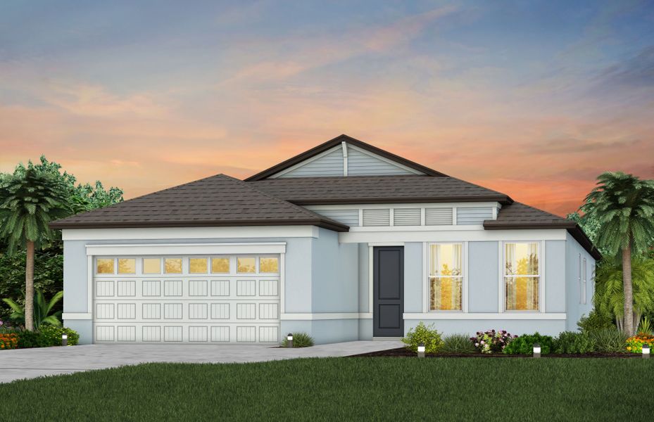 Representative exterior photo of a completed home built from the Mystique by Pulte Homes in Seaire, Parrish, FL (Image 22). Representative exterior photo of a completed home built from the Mystique by Pulte Homes in Seaire, Parrish, FL (Image 22).