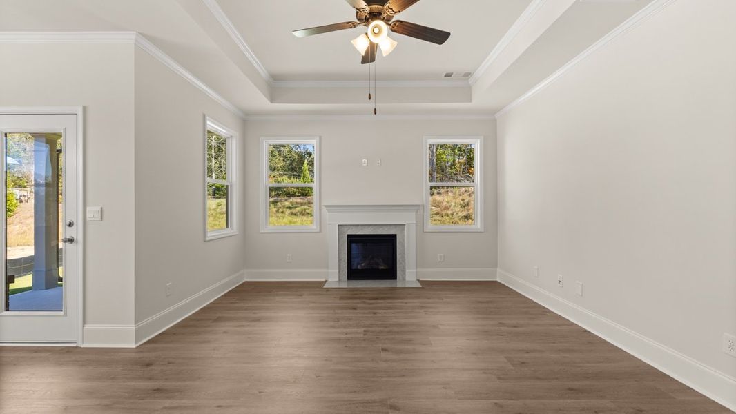 Representative unfurnished interior of a home built from the WINDSOR by D.R. Horton in Butner Estates, South Fulton (Image 42).