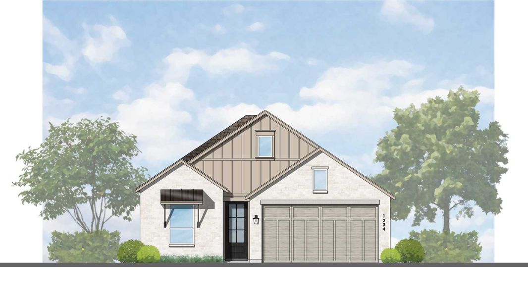 Representative rendering of the exterior for the Continental Plan by Highland Homes (Image 17).