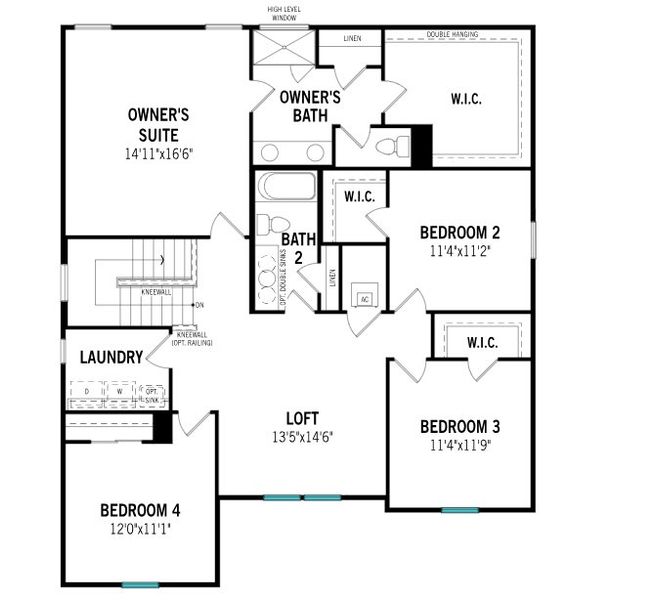 2D floor plan layout of this home in Sandridge Hills, Green Cove Springs, FL (Image 2).