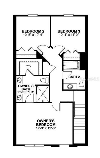 2D floor plan layout of this home in Emerson Pointe, Apopka, FL (Image 3).