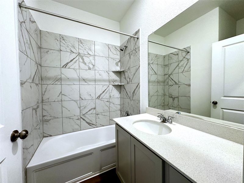Furnished interior view inside a new home in The Colony: Ridgepointe and Claremont Collections, Bastrop (Image 12).