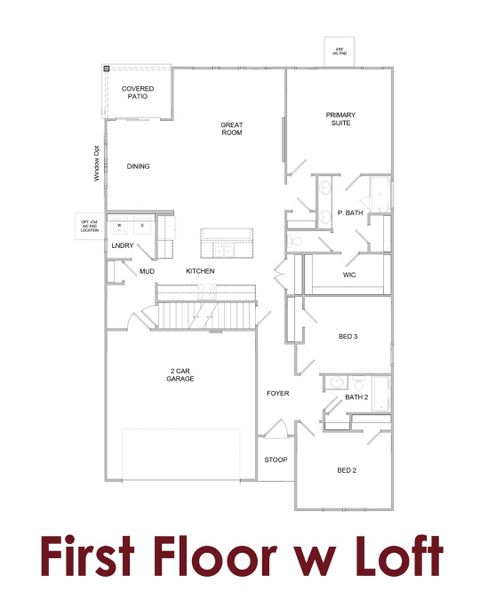 2D floor plan layout for the Aspen by Chafin Communities in Garland Meadows, Cartersville, GA (Image 5).
