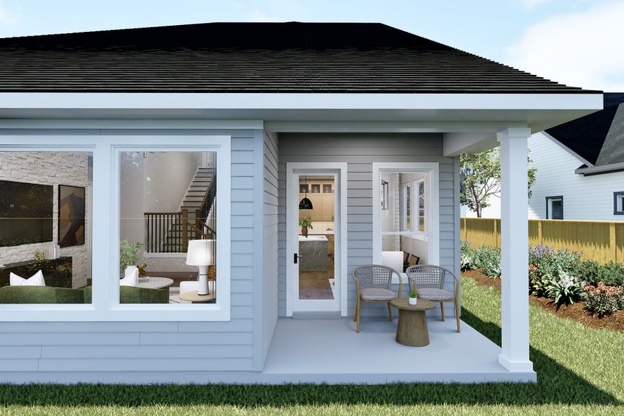 Representative exterior details of a home built from the The Lade by David Weekley Homes in Two Step Farm - Enclave Collection, Montgomery (Image 3).