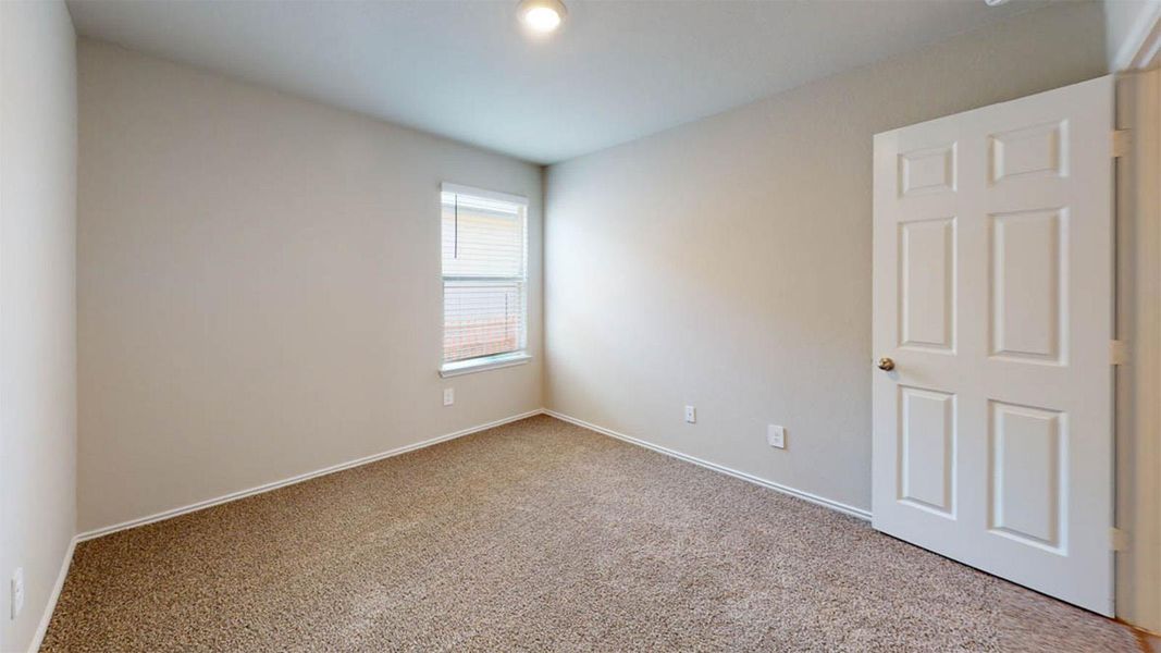 Carpeted empty room with baseboards Carpeted empty room with baseboards