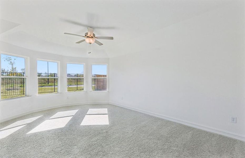 Spacious owner's suite with bay windows Spacious owner's suite with bay windows