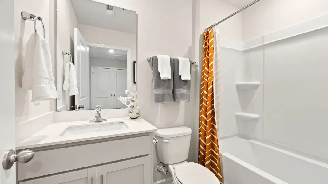 Furnished interior view inside a new home in The Townes at Hunter Hill, Rocky Mount (Image 29). Furnished interior view inside a new home in The Townes at Hunter Hill, Rocky Mount (Image 29).