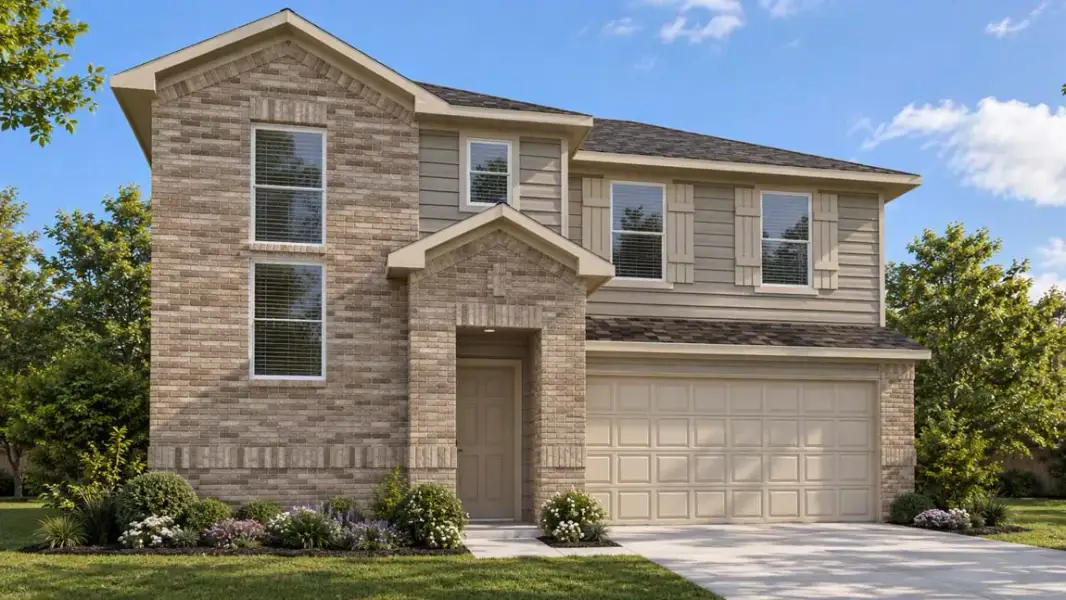 Representative exterior photo of a completed home built from the Kendall by D.R. Horton in Madeley Creek Preserve, Conroe, TX (Image 2). Representative exterior photo of a completed home built from the Kendall by D.R. Horton in Madeley Creek Preserve, Conroe, TX (Image 2).